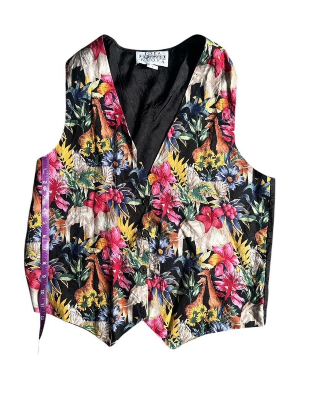 Tropical Floral & Giraffe Print Vest